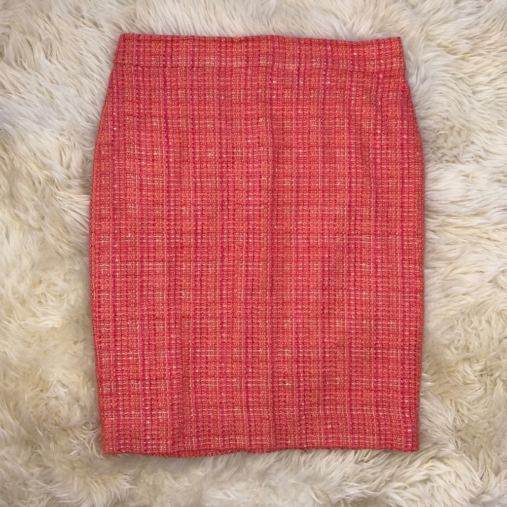 J.Crew No.2 Pencil Skirt - Tweed Pink/Orange